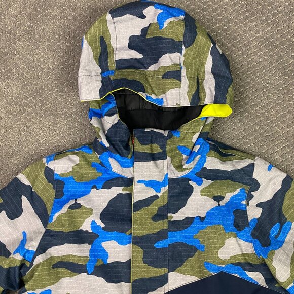 686 Youth Evolution Cross Insulated Jacket Boy's Medium Blue Camo Snowboard 10K - Picture 2 of 15